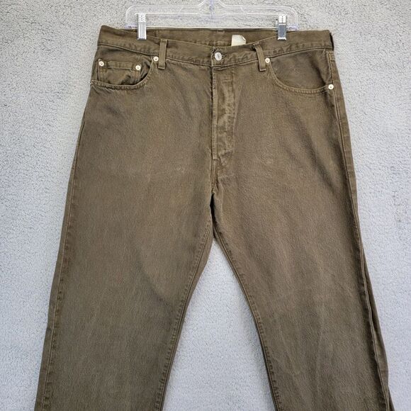 Vintage Levi 501 Jeans‎ Men's 36x30 Green Button Classic Straight Leg 40x32 Tag - Picture 4 of 11